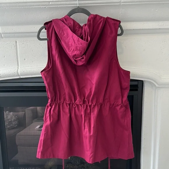 Zenana Outfitters Pink Utility Vest Cinched Waist - Picture 4 of 5